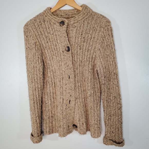 Charter Club Petite Tan Light Brown Button Up Knit Collared Cardigan Swe… - Picture 3 of 12